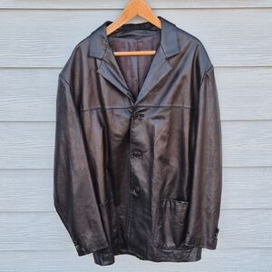 Andrew Marc Dark Brown Leather Jacket